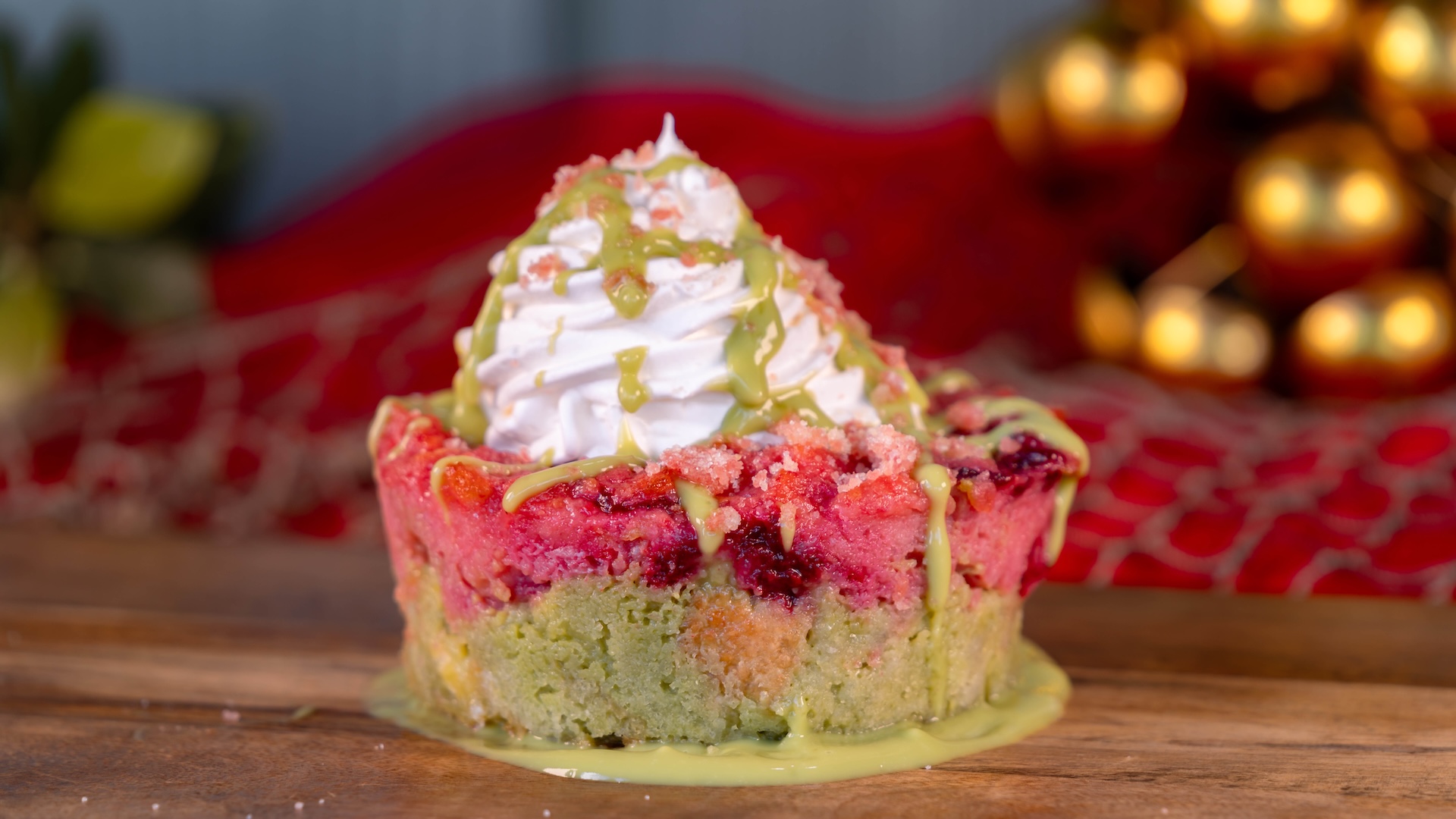 Strawberry Green Tea Bread Pudding - Lunar New Year